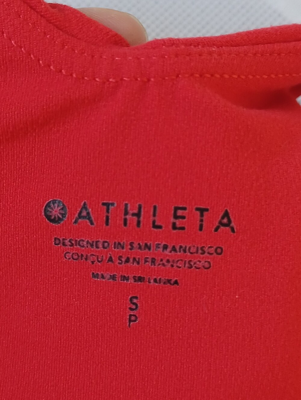 Athleta Red High-Neck Crop Tank/Sports Bra Racerback Athletic Womens Small - Picture 3 of 5